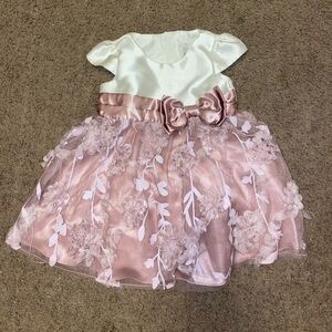 Lilac and white dress.